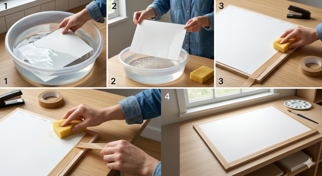 How to Stretch Watercolor Paper - step by step guide