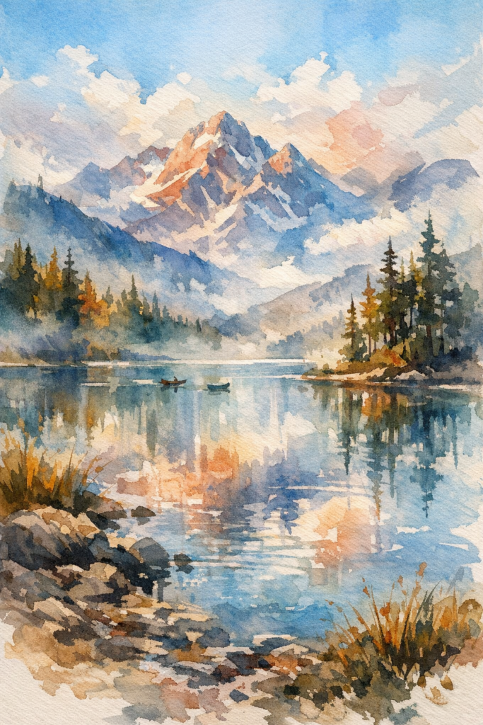 loose watercolor landscape