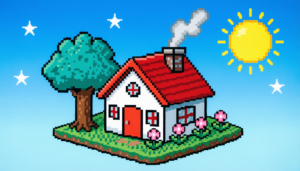 pixel art for beginners - simple house