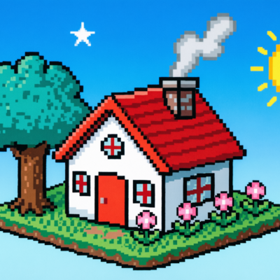 pixel art for beginners - simple house