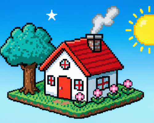 pixel art for beginners - simple house