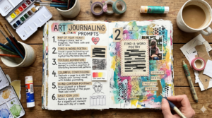 Art journaling prompts lists