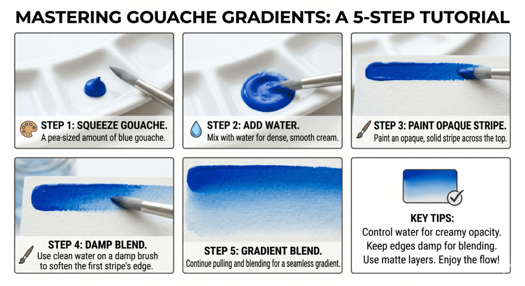 First 5-Step Exercise: The Flat Wash to Gradient