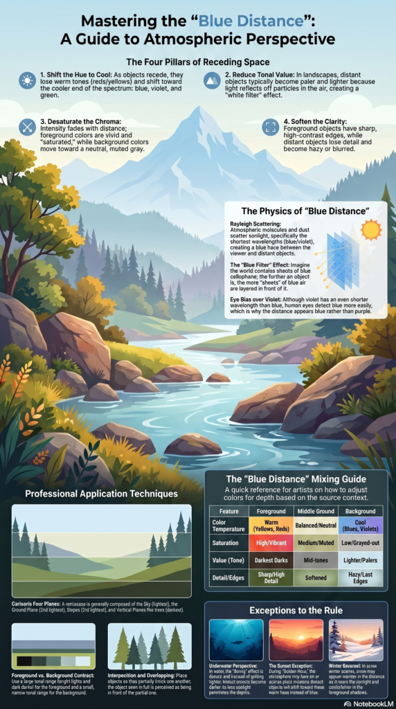 The 'Blue Distance' Trick: Atmospheric Perspective for Beginner Landscapes 3 Guide to Atmospheric Perspective Infographic