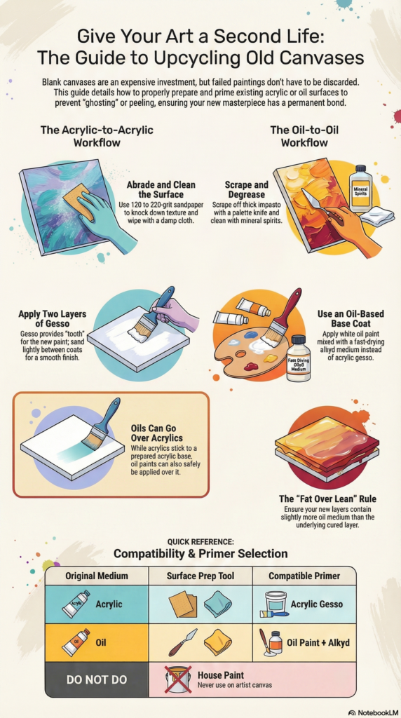 upcycling old canvases infographic