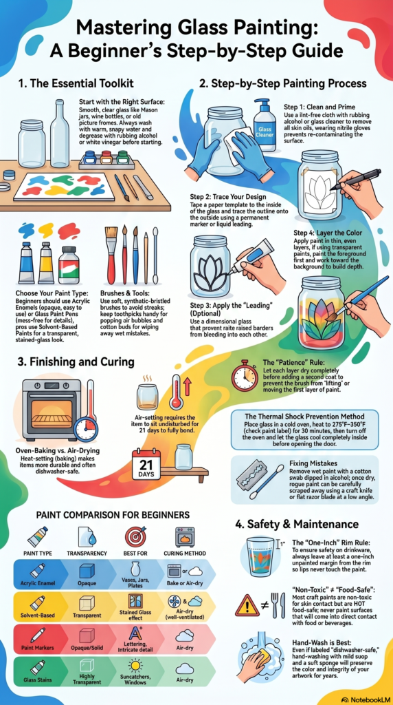 Mastering Glass Painting Guide Infographic