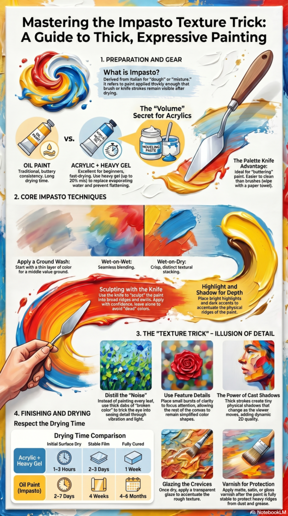 The Impasto Texture Trick 3 Mastering Impasto Painting Techniques infographic