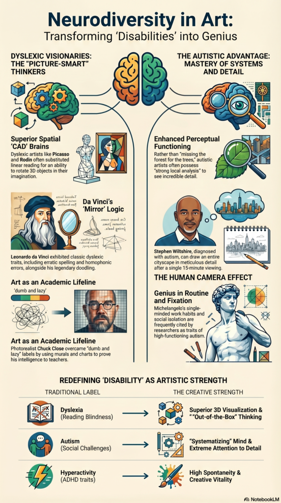 Neurodiversity and Artistic Genius infographic