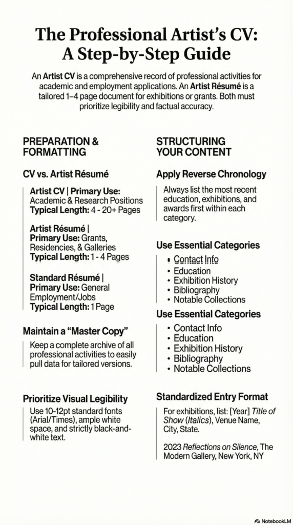 Sample Professional Painter CV: Build Your Art Resume Today 2 step by step professional artists cv infographic