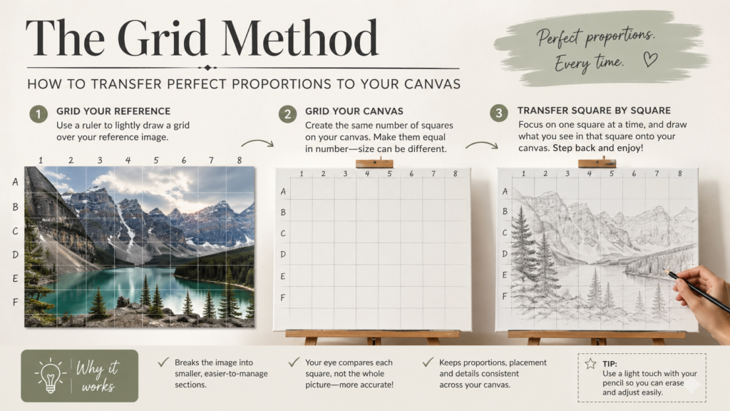 The Grid Method: How to Transfer Perfect Proportions to Your Canvas