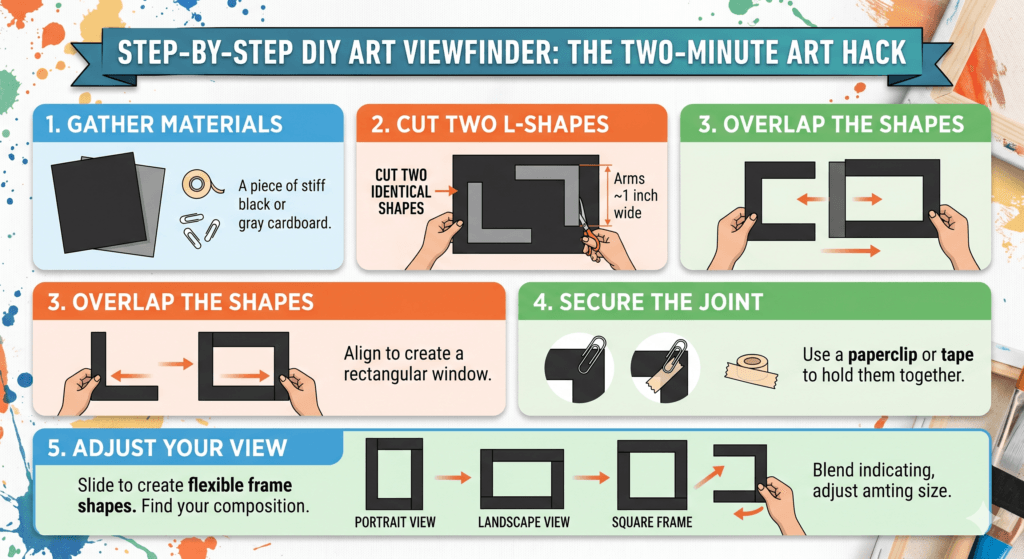 Two-Minute DIY Viewfinder infographic