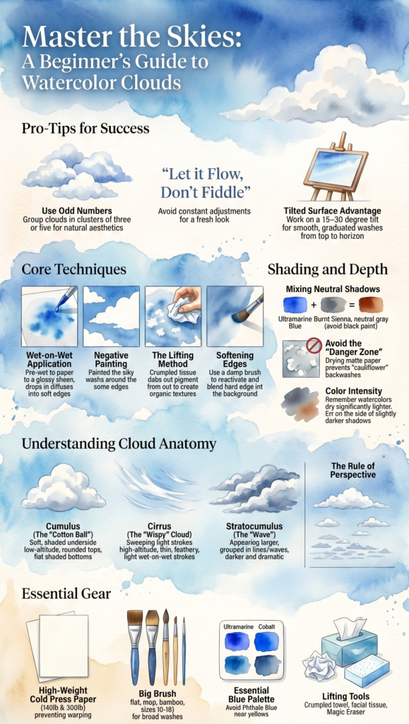 Watercolor Cloud Painting Beginner Guide