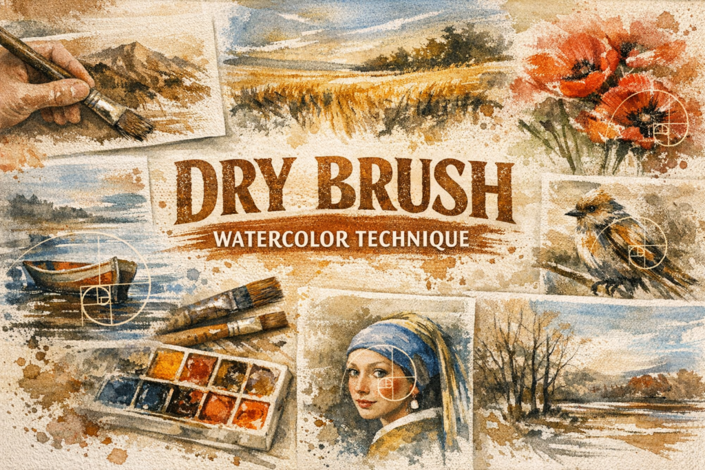 dry brush watercolor technique