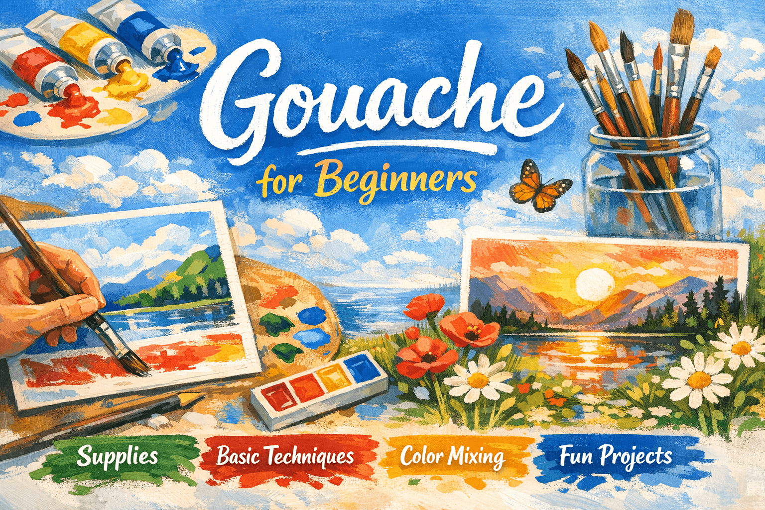 gouache for beginners with projects