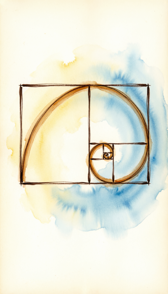 watercolor fibonacci spiral guide
