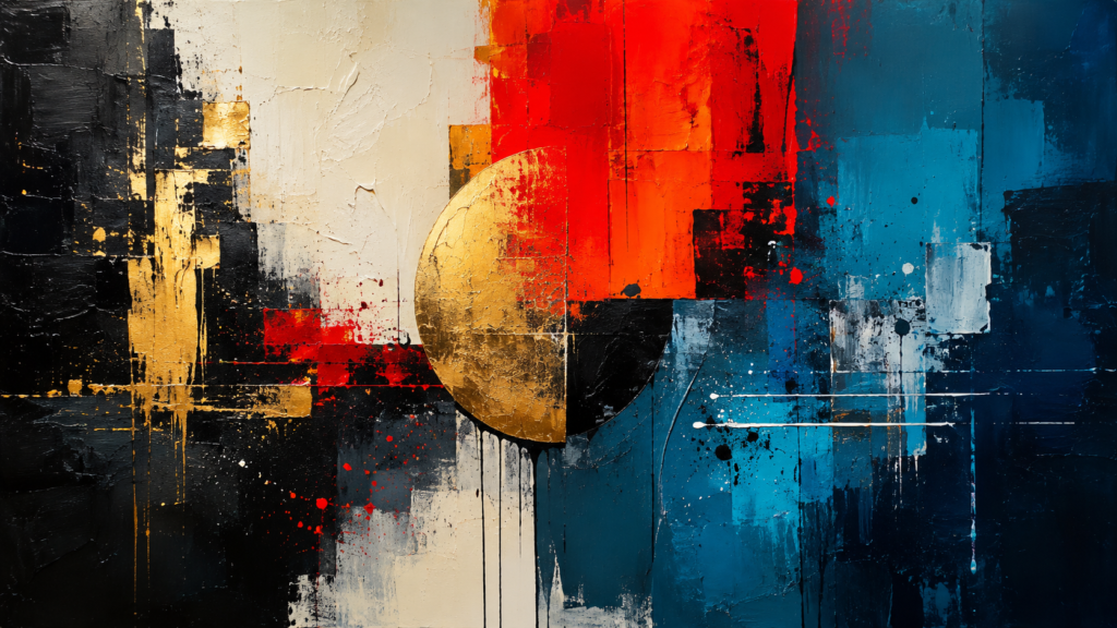 Abstract art harmony of warm and cool