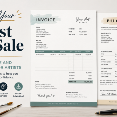 Art Invoice and Bill of Sale for Artists banner