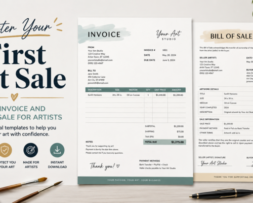 Art Invoice and Bill of Sale for Artists banner