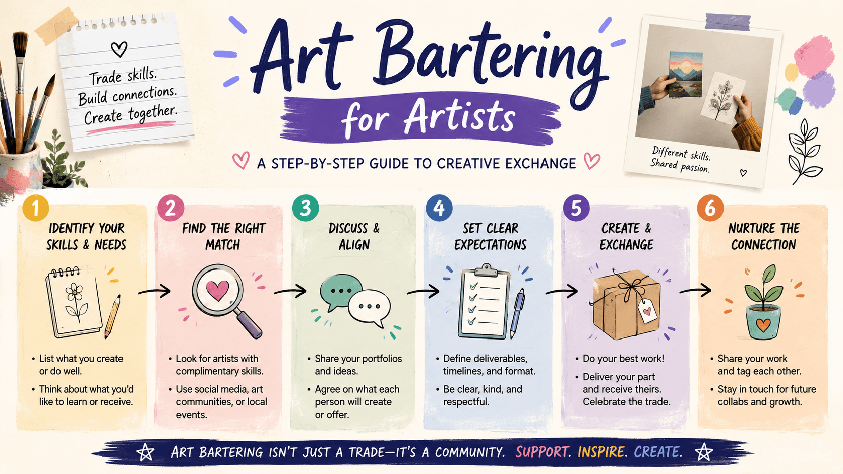 infographic: Art bartering: a creative exchange guide banner