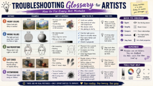 infographic: Art mistakes and fixes guide banner
