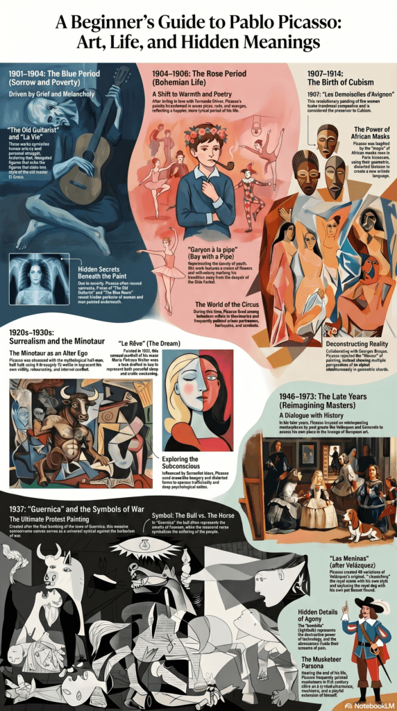 Pablo Picasso Paintings and Their Hidden Meanings: A Guide for Beginners 3 Beginner's Guide to Pablo Picasso infographic