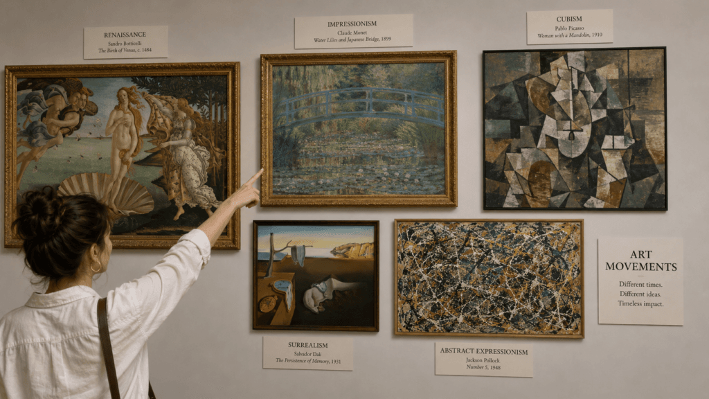 How to Identify Art Movements: Your Essential Guide to Recognizing Art Styles 4 Exploring art movements in the gallery