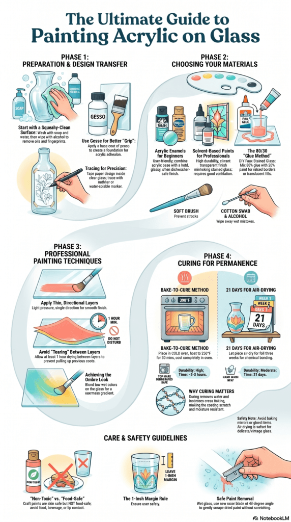 Guide to Painting Acrylic Glass infographic
