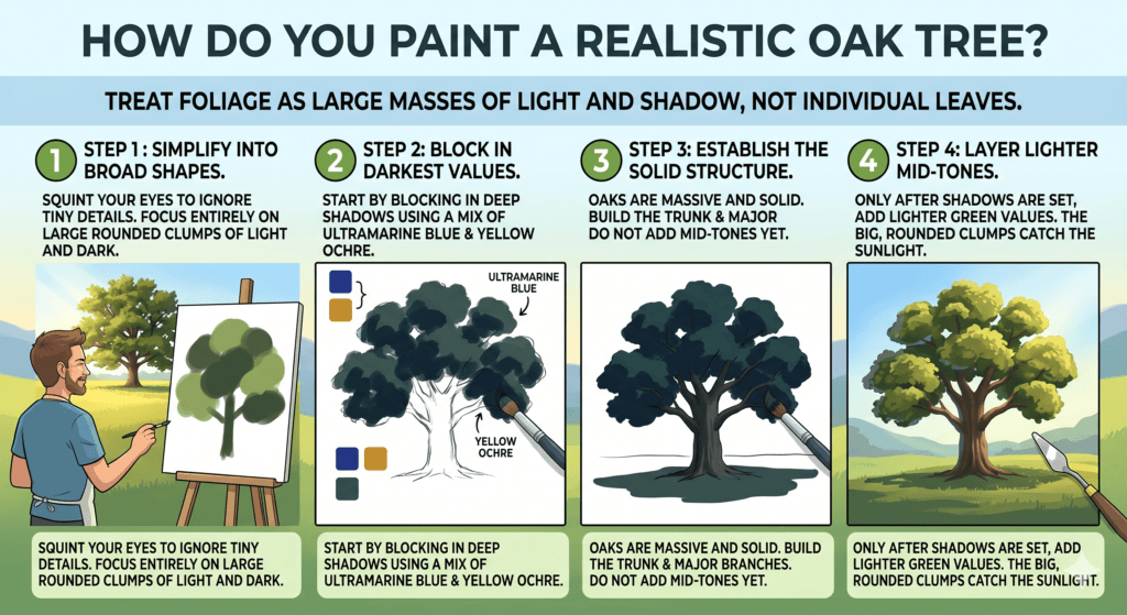 painting oak trees