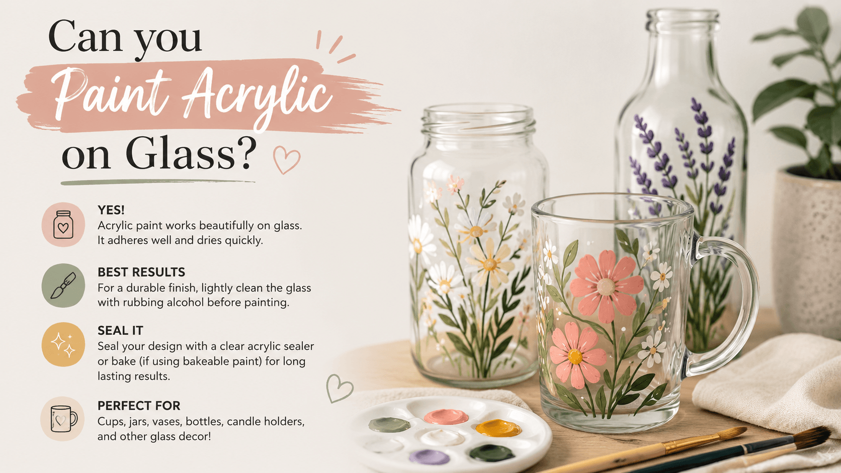 How to paint acrylic on glass banner
