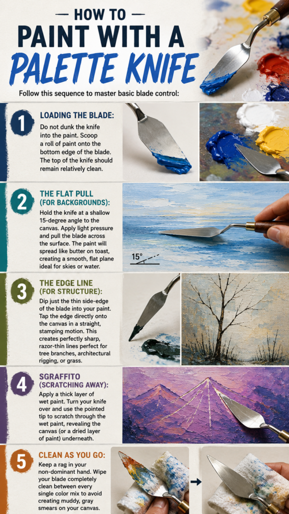 Mastering Palette Knife Painting: A Beginner's Guide to Impasto and Texture 5 Infographic