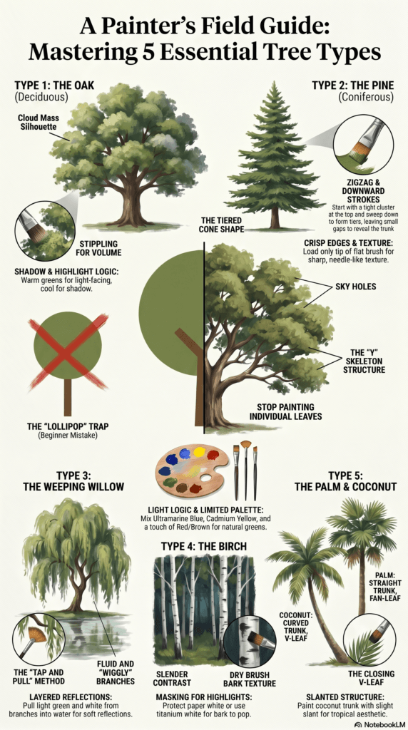 How to Paint Trees infographic