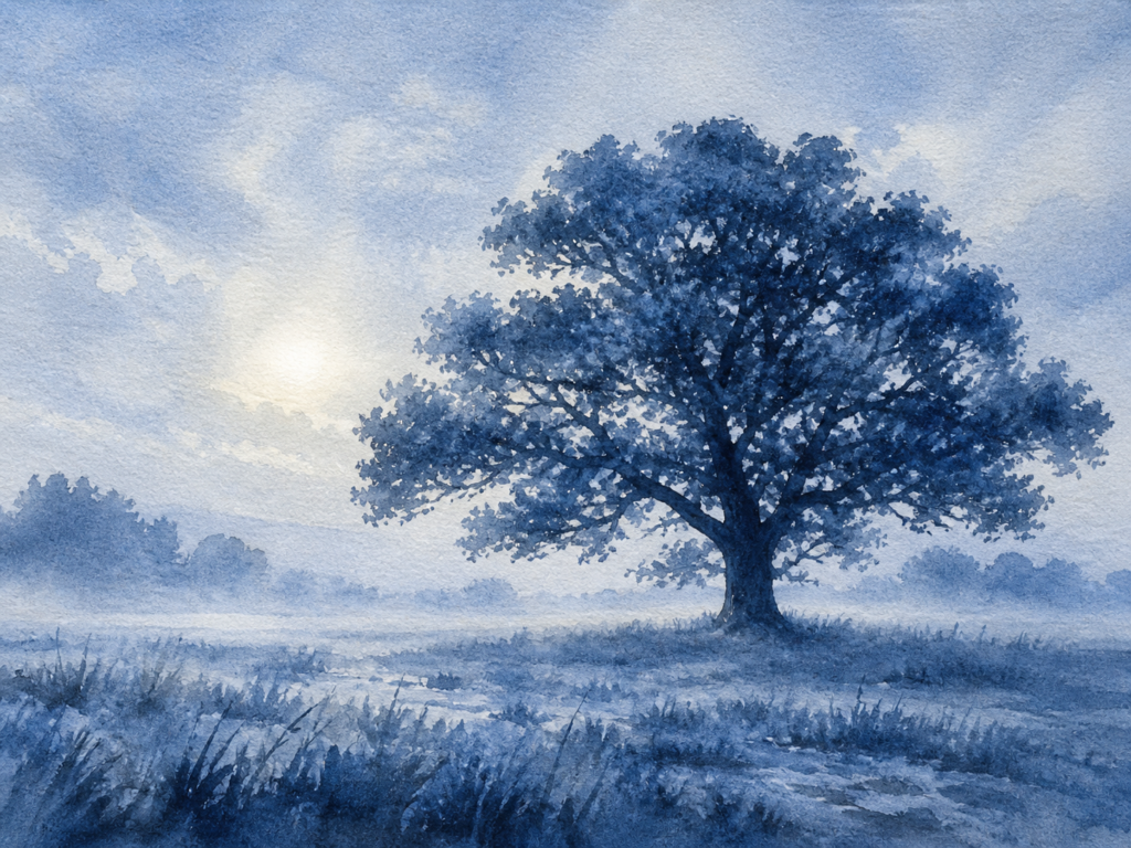 How to Use AI painting Reference Generator as a Collaborative Sketchbook for Traditional Painting 4 Misty morning in the meadow
