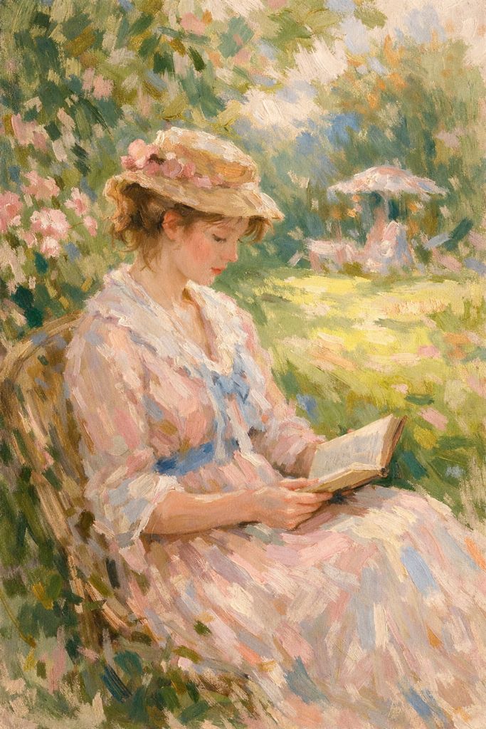 Morisot‑inspired garden scene