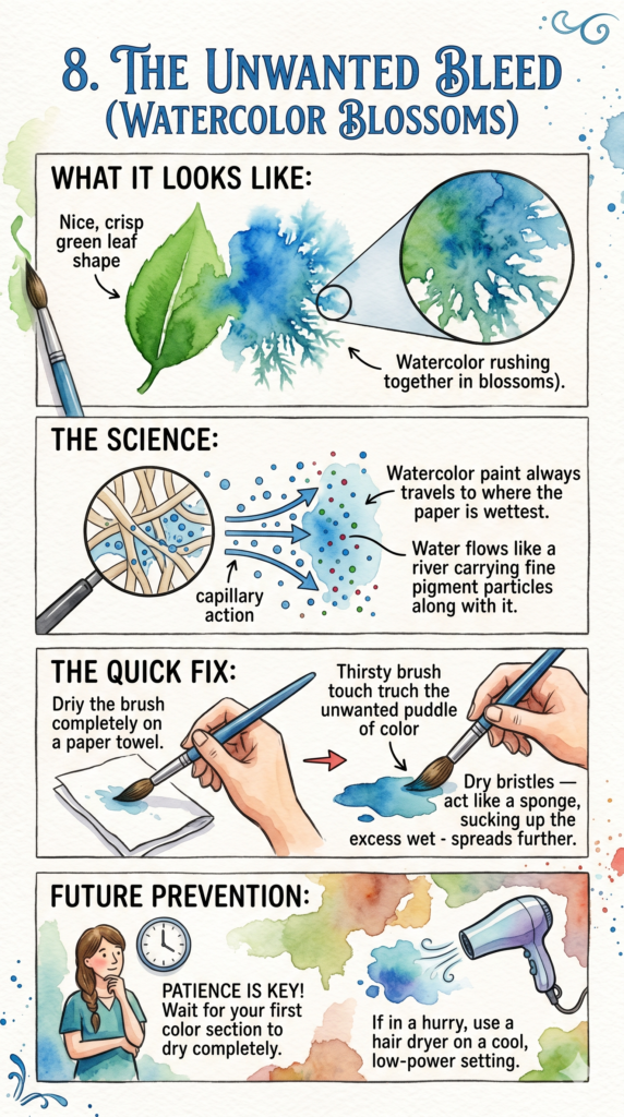 Troubleshooting Glossary for Artists: How to Fix Every Art Mistake 5 The Unwanted Bleed infographic