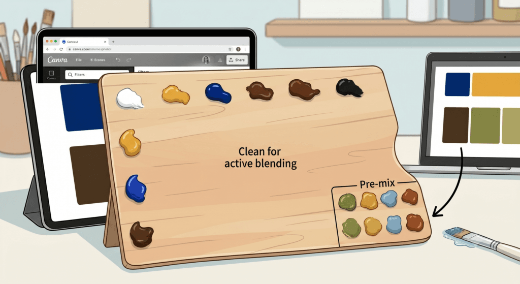 Arrange Your Physical Palette to Match Your Screen