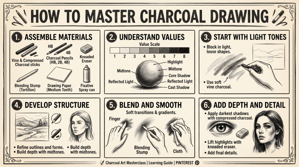 How to Master Charcoal Drawing