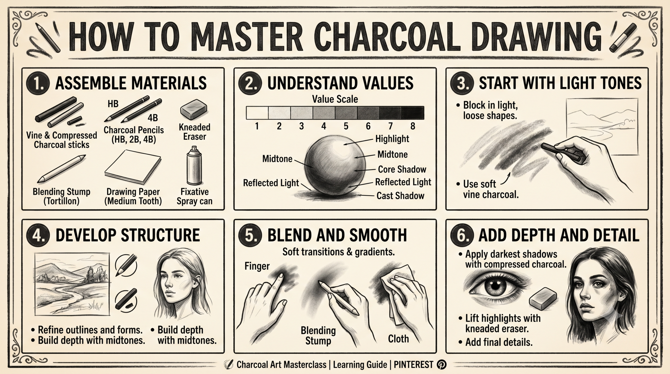 How to Master Charcoal Drawing: A Beginner’s Guide to Bold, Expressive Art
