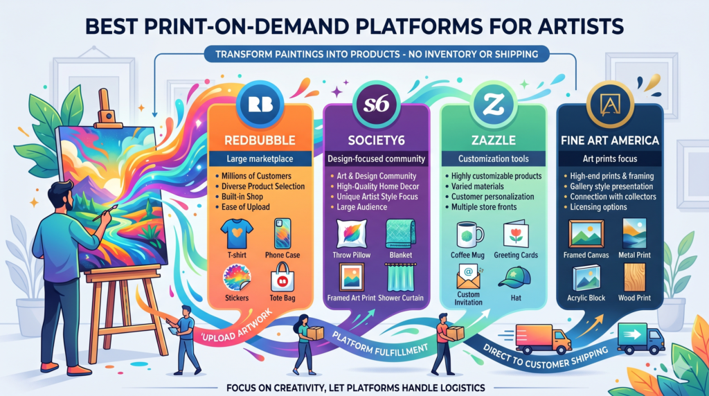 Print on Demand Platforms for Artists