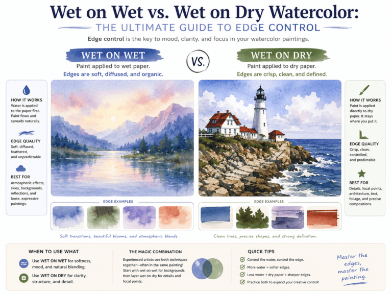 Wet on Wet vs. Wet on Dry Watercolor: The Ultimate Guide to Edge Control 10 Wet on Wet vs. Wet on Dry Watercolor: The Ultimate Guide to Edge Control