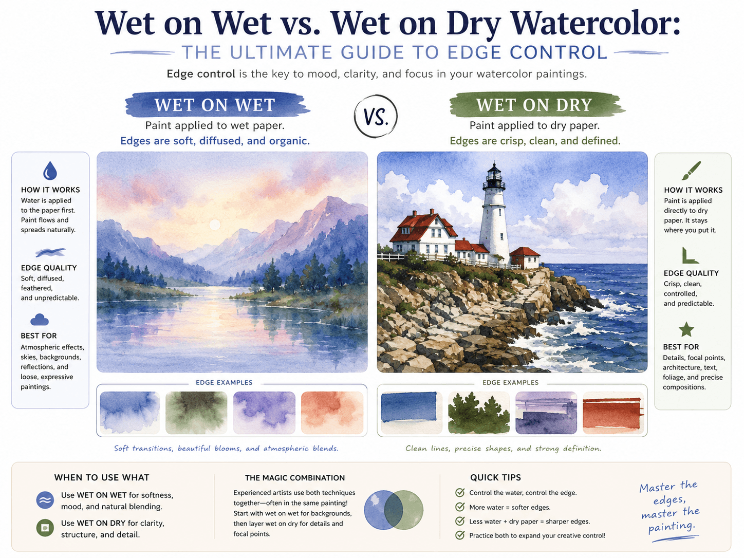 Wet on Wet vs. Wet on Dry Watercolor: The Ultimate Guide to Edge Control