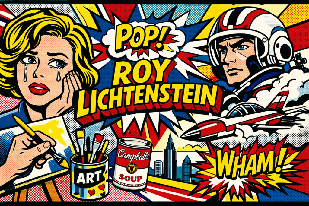 comic‑book energy with that classic Pop Art punch banner