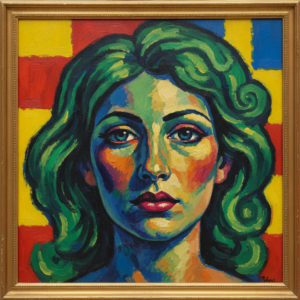 Painting Styles With Examples: A Visual Reference Guide 8 A Fauvist style portrait of a person painted with bold, unnatural, and vibrant colors using highly expressive brushstrokes.