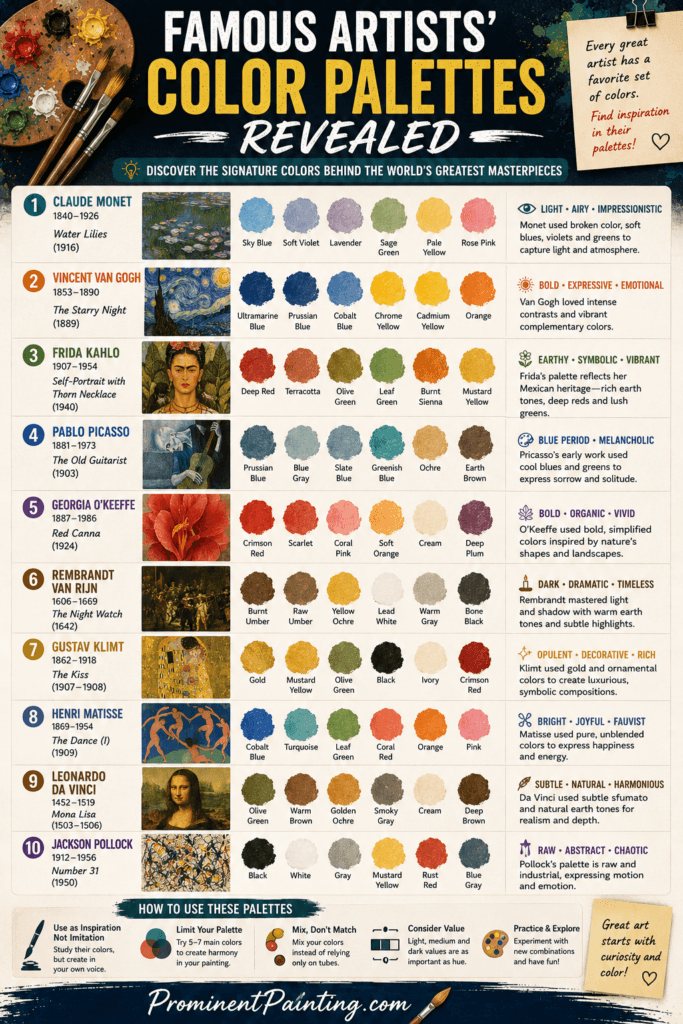 Famous Artists Color Palettes Explained: Unleash Your Inner Color Alchemist 3 Famous Artists Color Palettes Explained