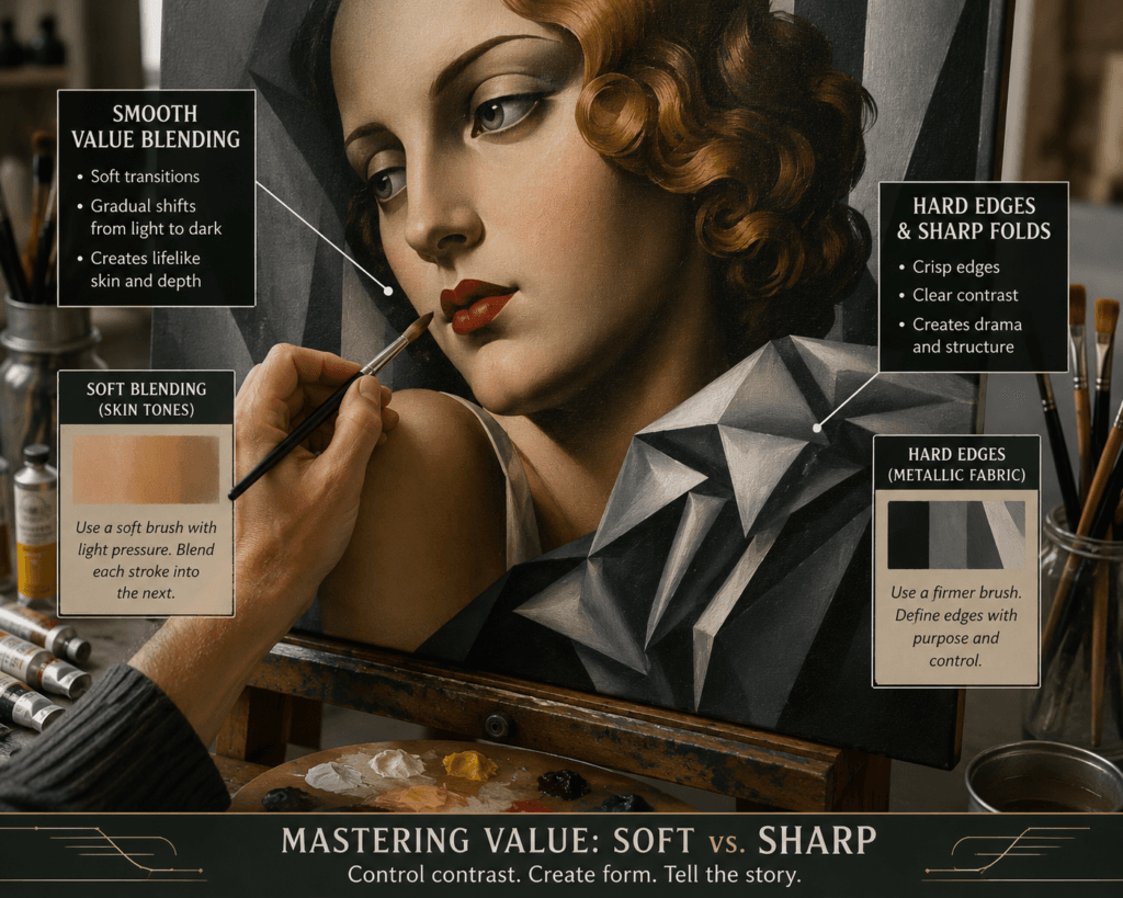 Unlocking the Tamara de Lempicka Painting Style: An Art Deco Guide 4 Mastering painting techniques