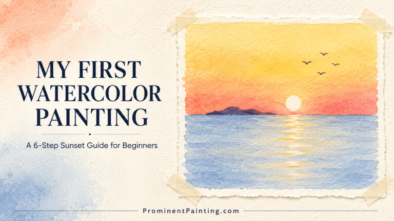 My First Watercolor Painting: A 6-Step Sunset Guide for Beginners 11 Beginnerโs first watercolor sunset banner