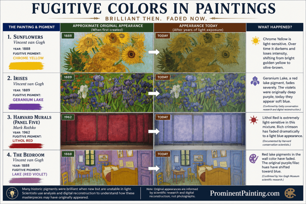 Fugitive Colours in Paintings infographic