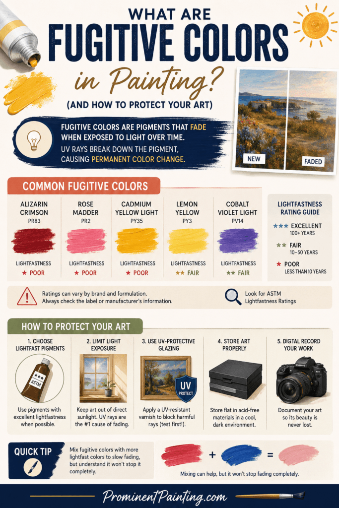 Understanding Fugitive Colors and Lightfastness infographic